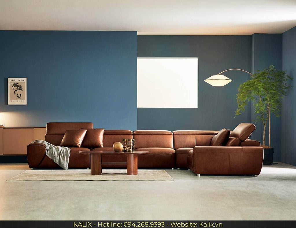 Sofa MANITTO - Sofa góc da 4 chỗ tựa gật gù KALIX
