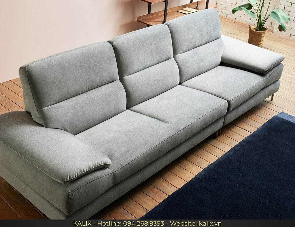 Sofa VELVET - Sofa văng nỉ 3 chỗ tựa liền KALIX