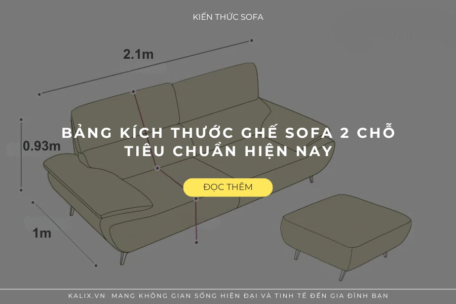 Kích thước ghế sofa 2 chỗ