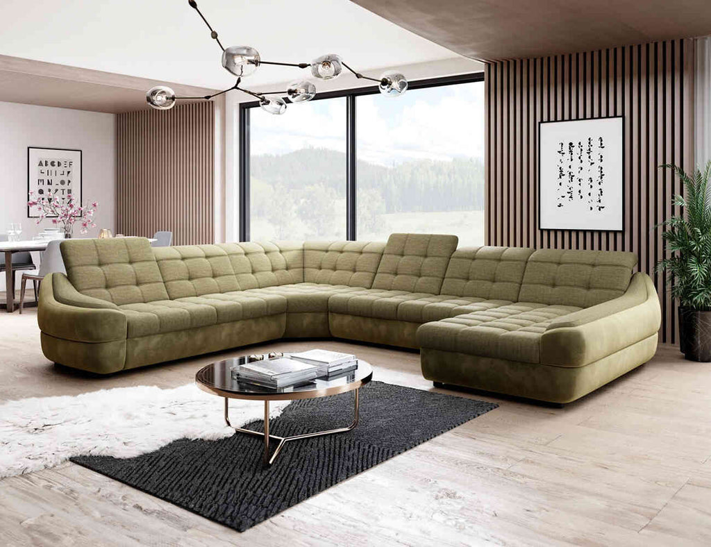 Sofa góc chữ U bọc nỉ - Indigo XL R2 - 01