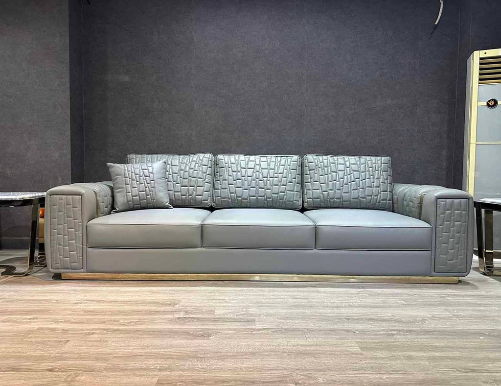 Sofa văng bọc da khung viền inox - ARENA - 4`