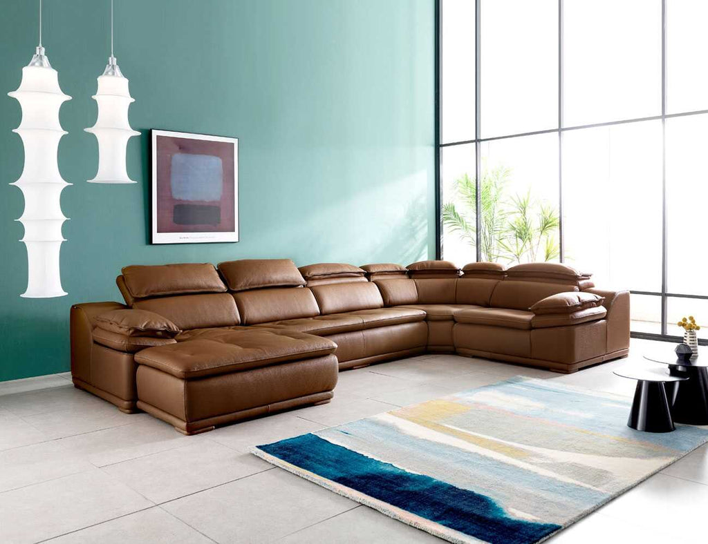 Sofa da chữ U 6 chỗ tựa gật gù - ARMY - 20