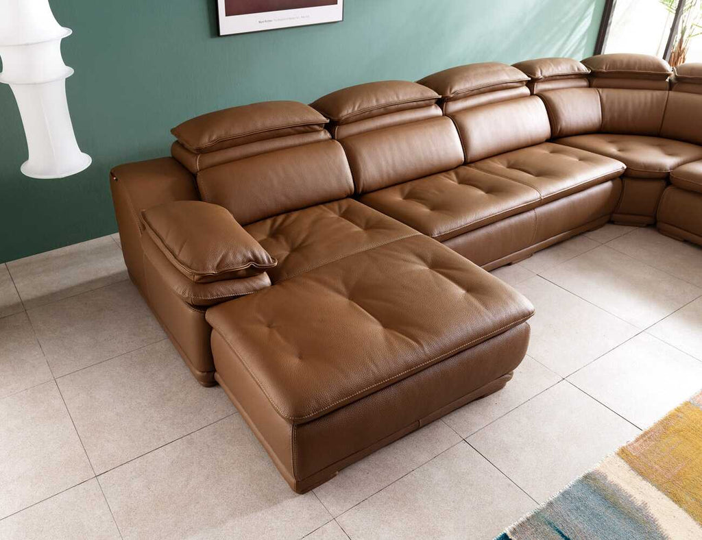 Sofa da chữ U 6 chỗ tựa gật gù - ARMY - 24