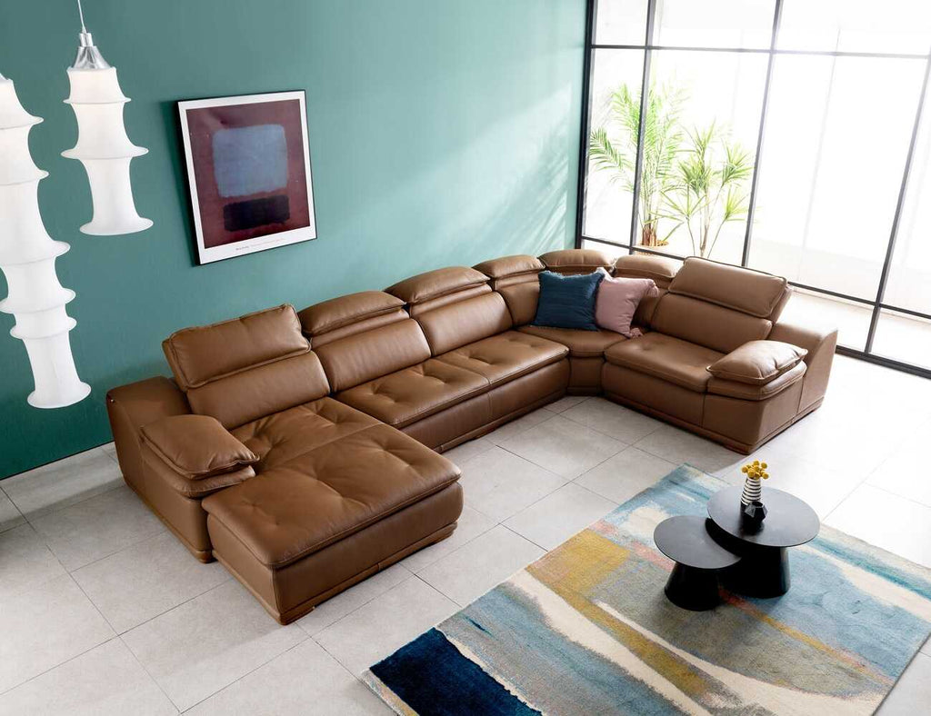 Sofa da chữ U 6 chỗ tựa gật gù - ARMY - 27