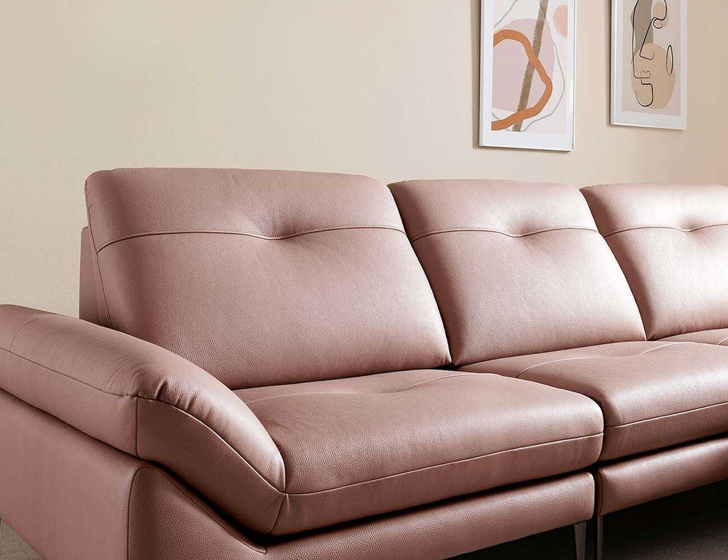 Sofa góc da 3 chỗ tựa liền - AVENUE - Sofa màu hồng phấn - 14