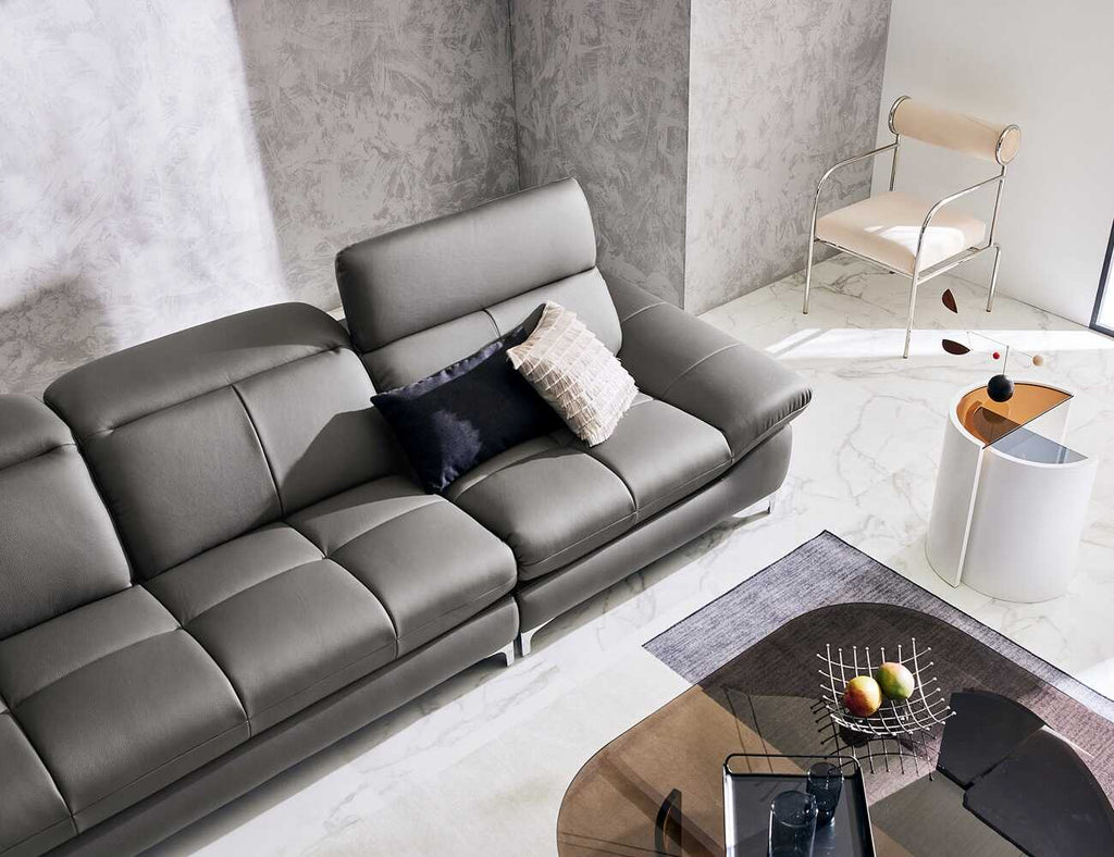 Sofa văng da 3 chỗ tựa gật gù - AVENUE - Sofa màu ghi đen - 20