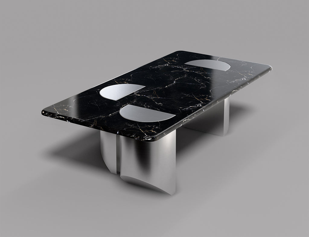 Bàn trà chữ nhật đá marble hiện đại - Collini-02