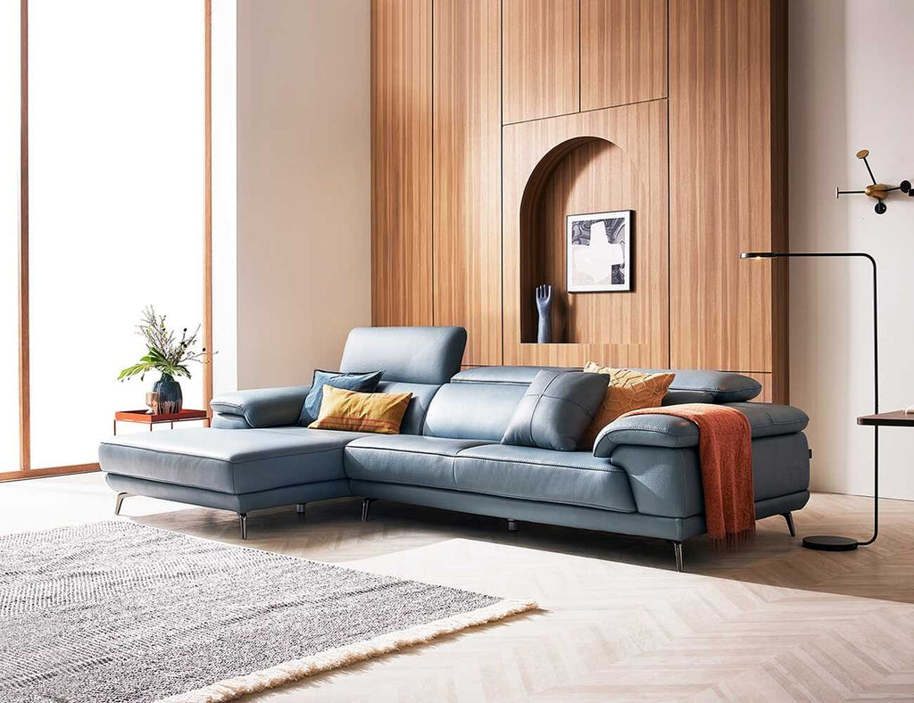 Sofa góc da 3 chỗ tựa gật gù - BERNI - 29