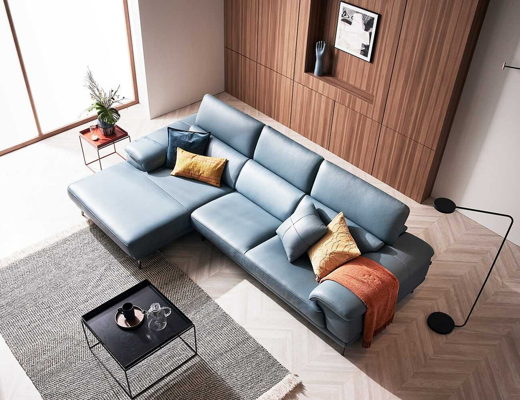 Sofa góc da 3 chỗ tựa gật gù - BERNI - 30