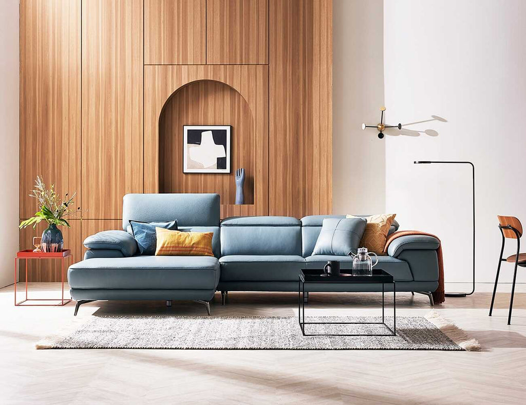 Sofa góc da 3 chỗ tựa gật gù - BERNI - 24