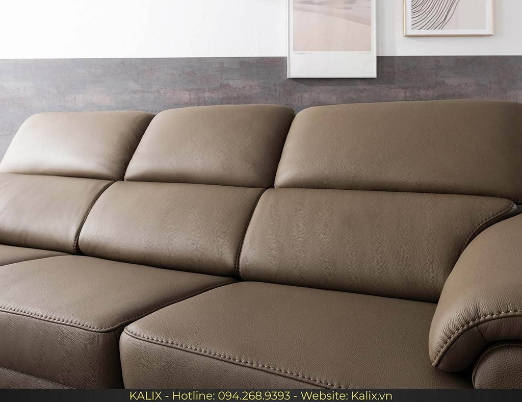 Sofa BERNI - Sofa văng da 3 chỗ tựa gật gù KALIX