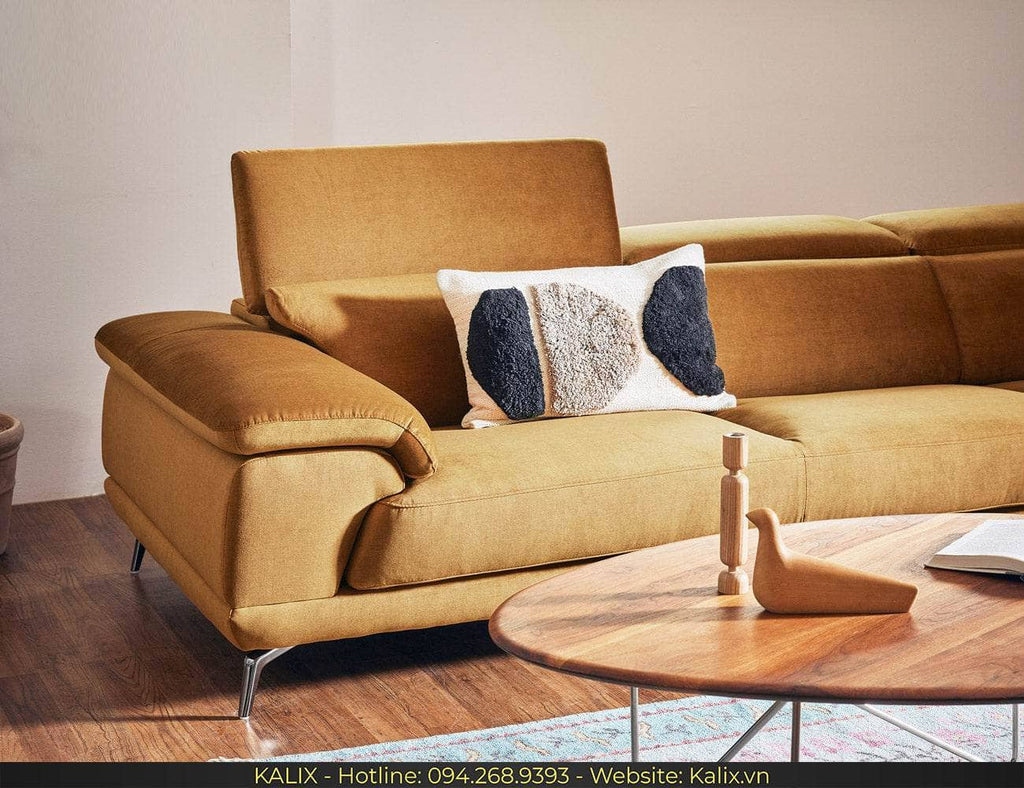 Sofa BERNI - Sofa văng nỉ 3 chỗ tựa gật gù KALIX