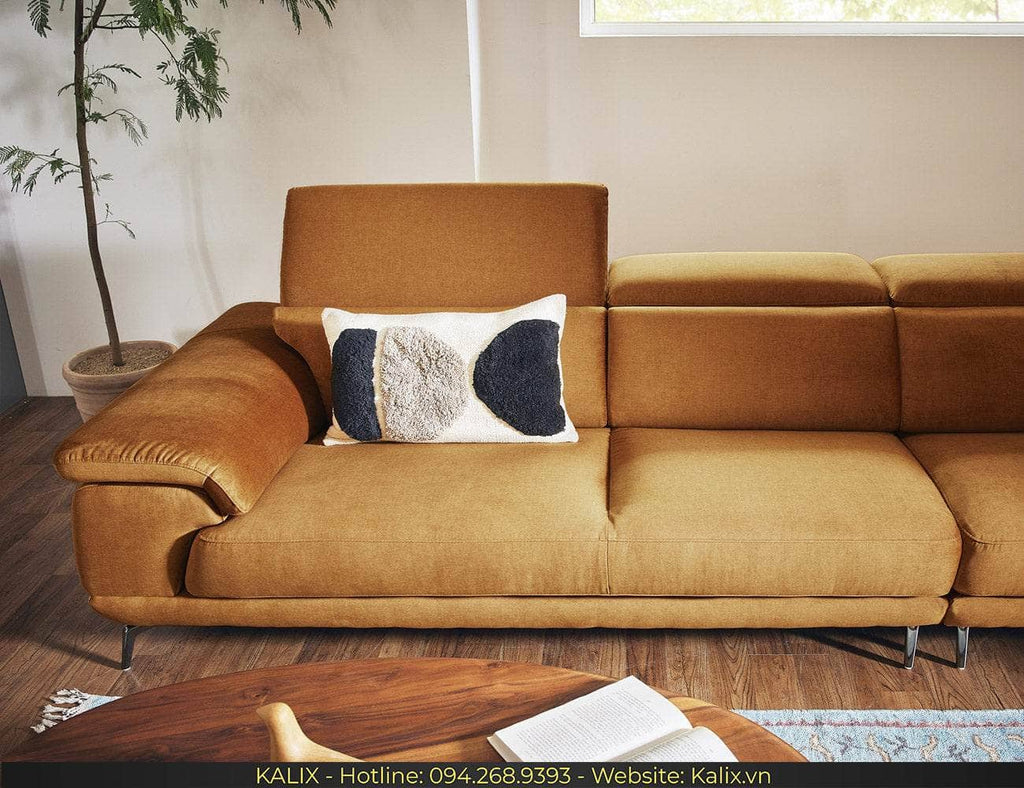 Sofa BERNI - Sofa văng nỉ 3 chỗ tựa gật gù KALIX
