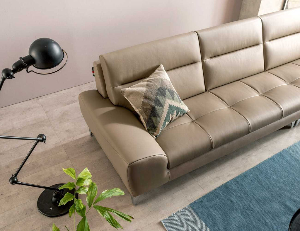 Sofa văng da 3 chỗ tựa liền - BIT - 16