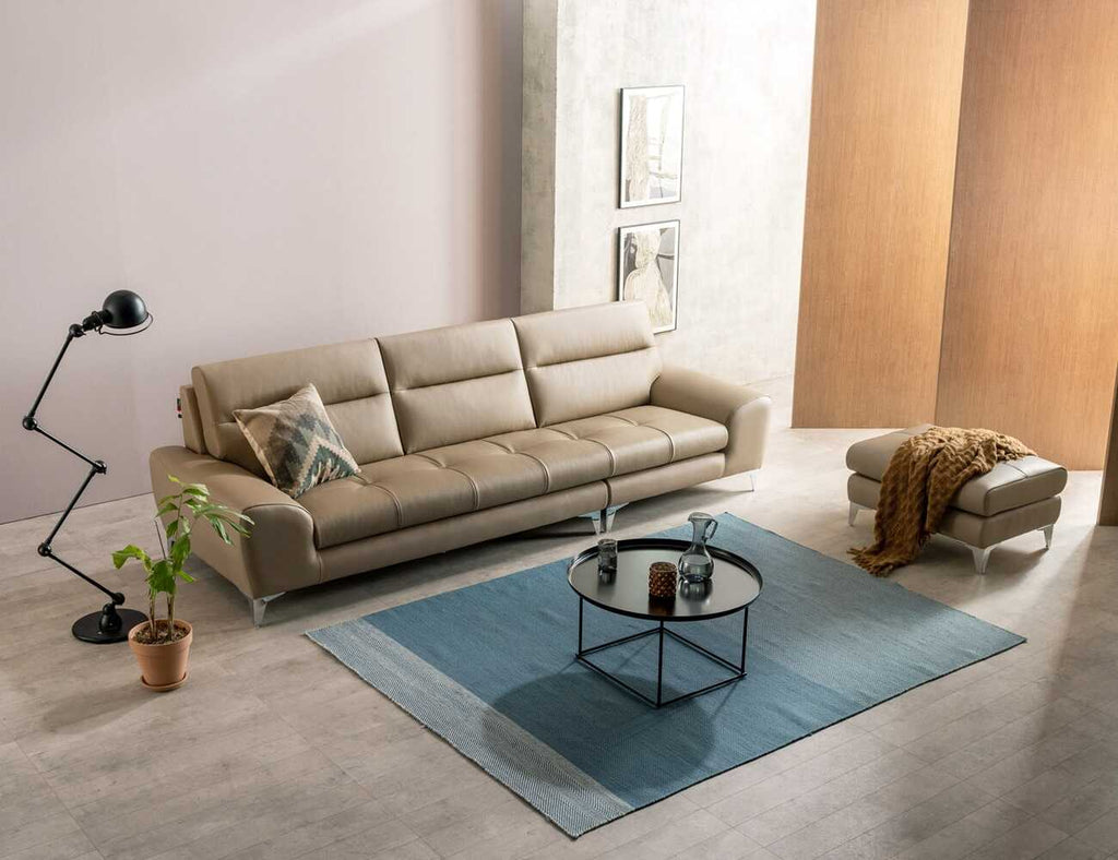 Sofa văng da 3 chỗ tựa liền - BIT - 14