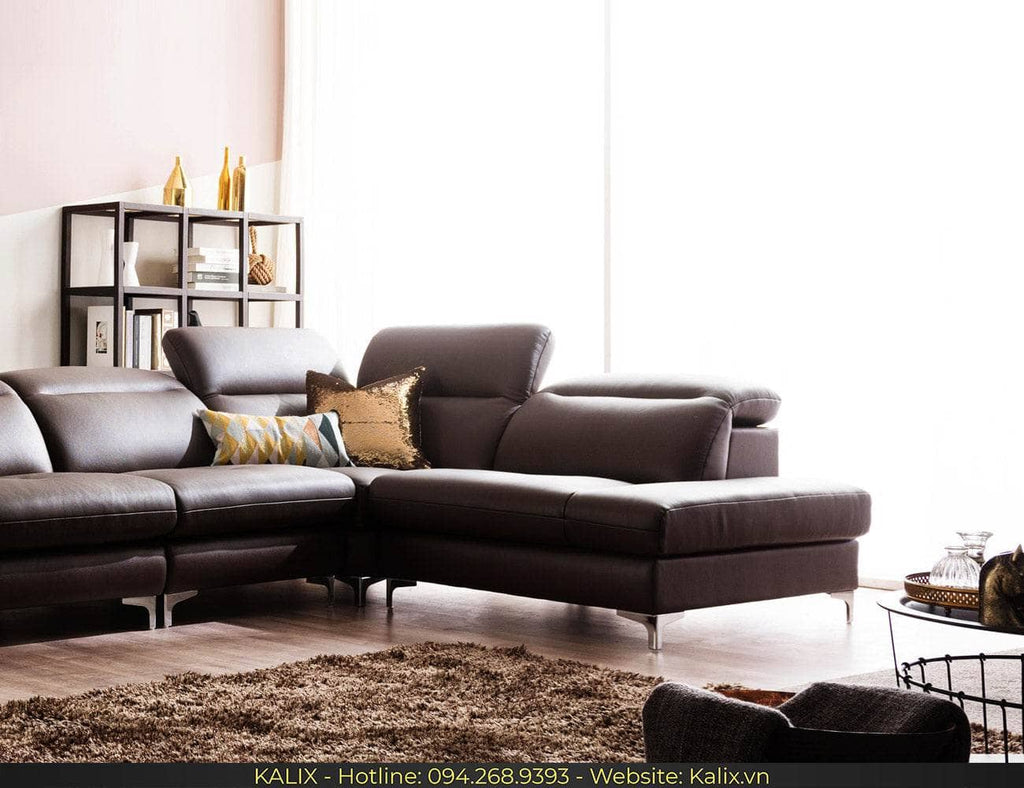Sofa CELINA - Sofa góc da 3 chỗ tựa gật gù KALIX
