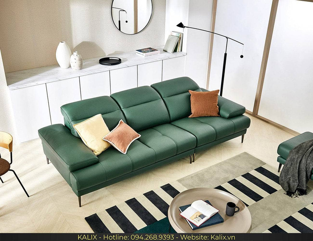 Sofa COREY - Sofa văng da 3 chỗ tựa gật gù KALIX