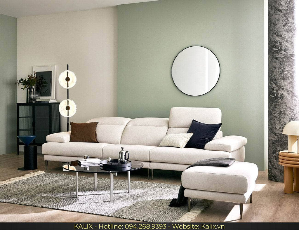 Sofa COREY - Sofa văng nỉ 3 chỗ tựa gật gù KALIX