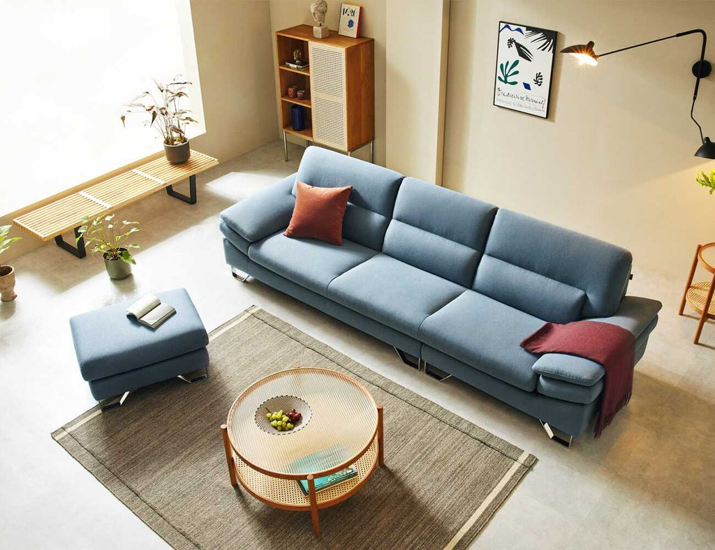 Sofa văng nỉ 3 chỗ tựa liền DALLAS xanh 2