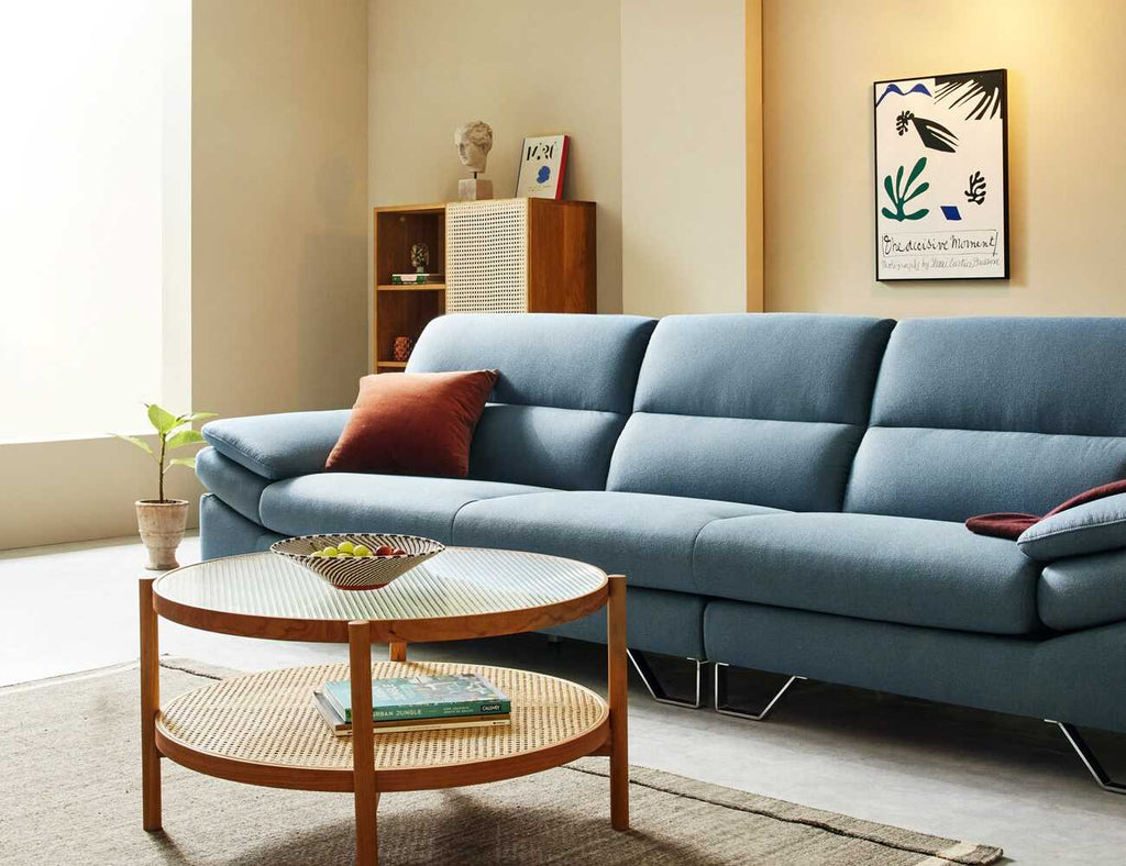 Sofa văng nỉ 3 chỗ tựa liền DALLAS xanh 3