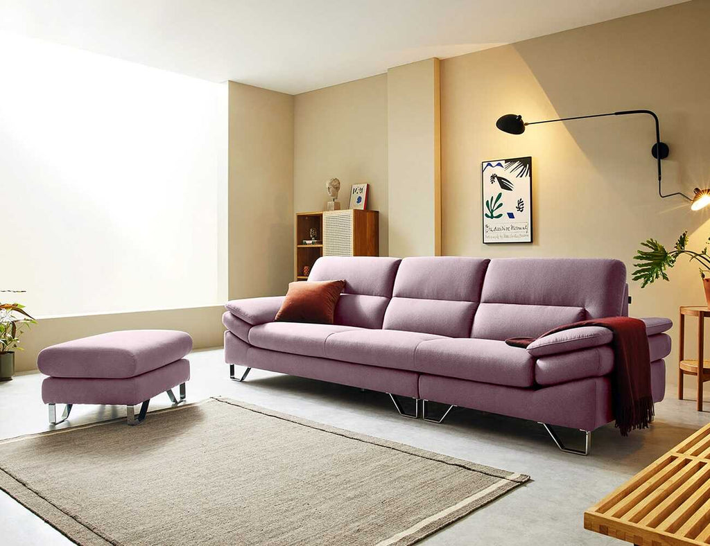 Sofa văng nỉ 3 chỗ tựa liền DALLAS tím 2