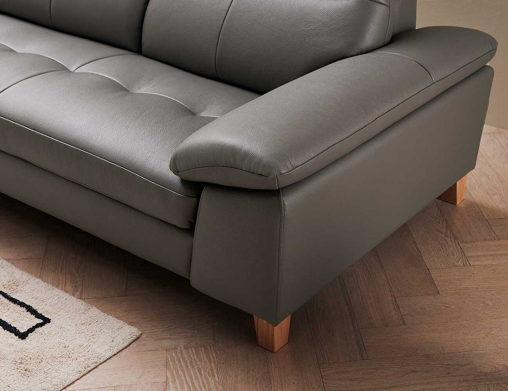  Sofa văng da tựa liền DEACON ghi nhạt  5