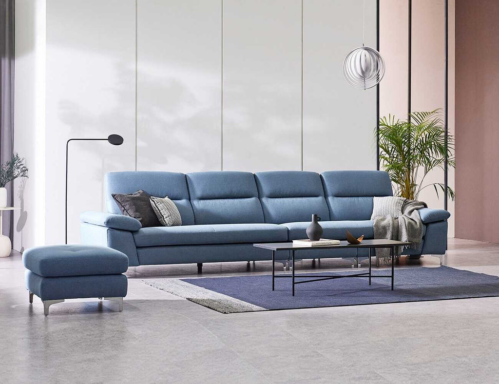 Sofa văng nỉ tựa liền DEACON xanh dương  2