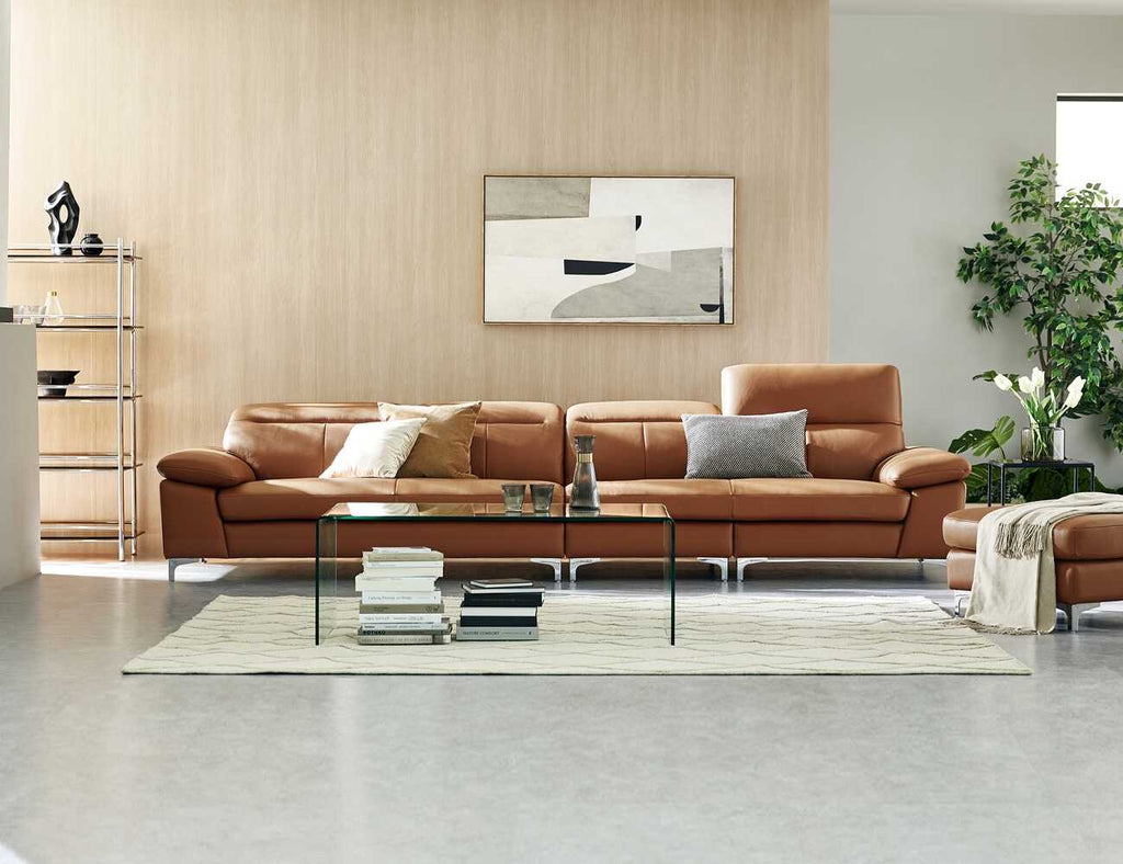 Sofa văng da tựa gật gù DEACON nâu 1