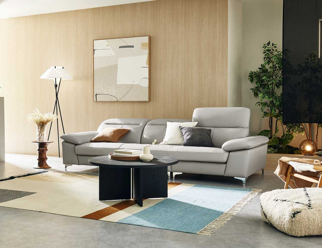 Sofa văng da tựa gật gù DEACON xám nhạt 1