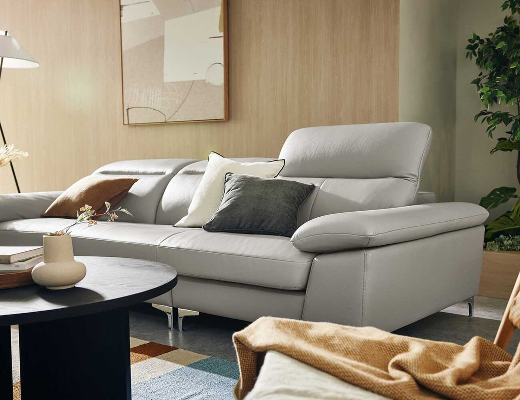 Sofa văng da tựa gật gù DEACON xám nhạt  3