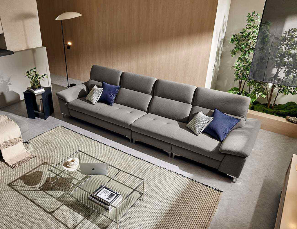 Sofa văng nỉ tựa gật gù DEACON ghi 3