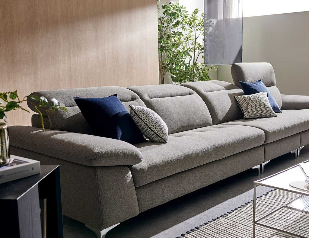 Sofa văng nỉ tựa gật gù DEACON ghi 4