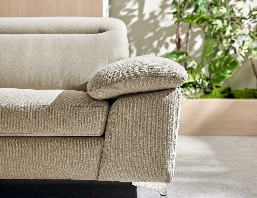 Sofa văng nỉ tựa gật gù DEACON kem 4