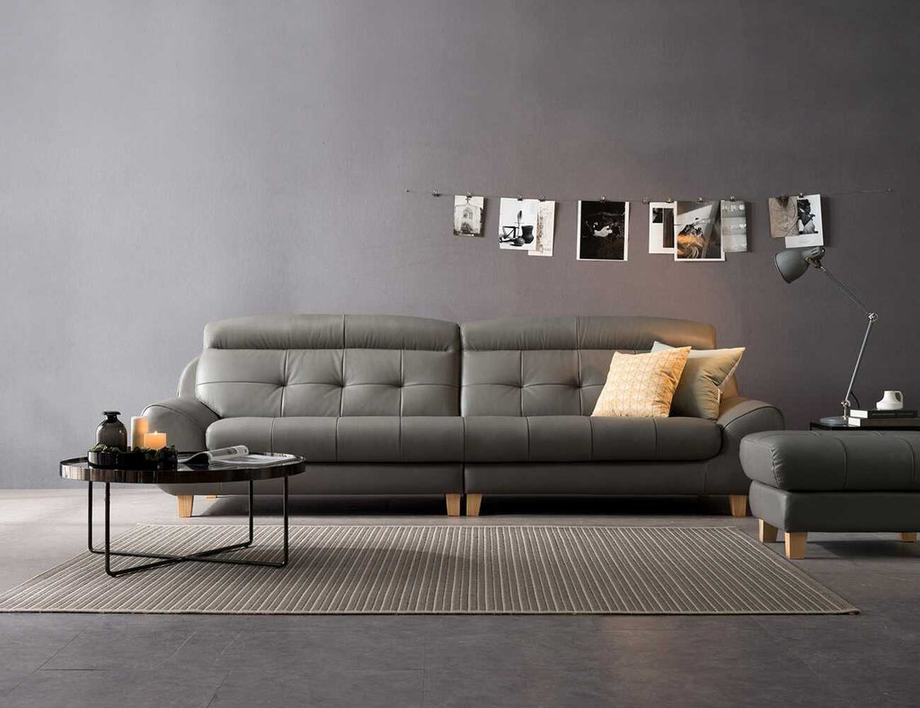 Sofa văng da 2 chỗ tựa liền Diane ghi 1