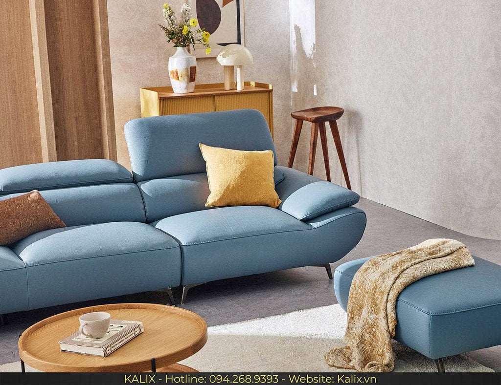 Sofa DORIAN - Sofa văng da 3 chỗ tựa gật gù KALIX