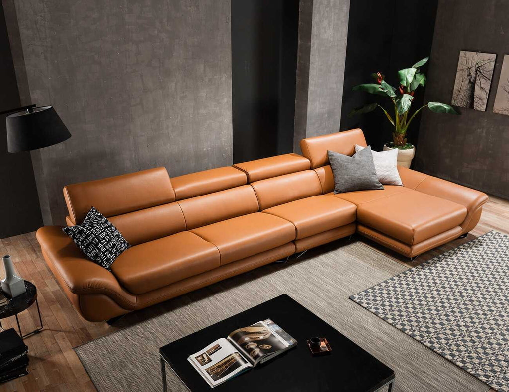 Sofa góc da 4 chỗ tựa gật gù Florence 2