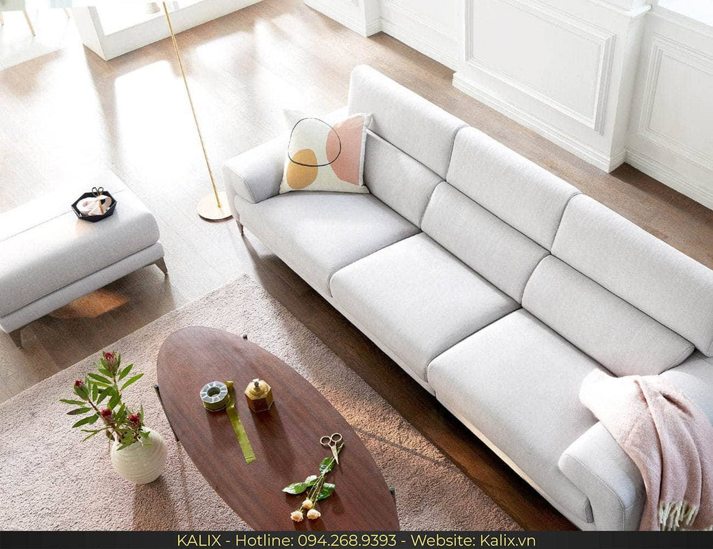 Sofa HUDSON - Sofa văng nỉ 3 chỗ tựa gật gù KALIX