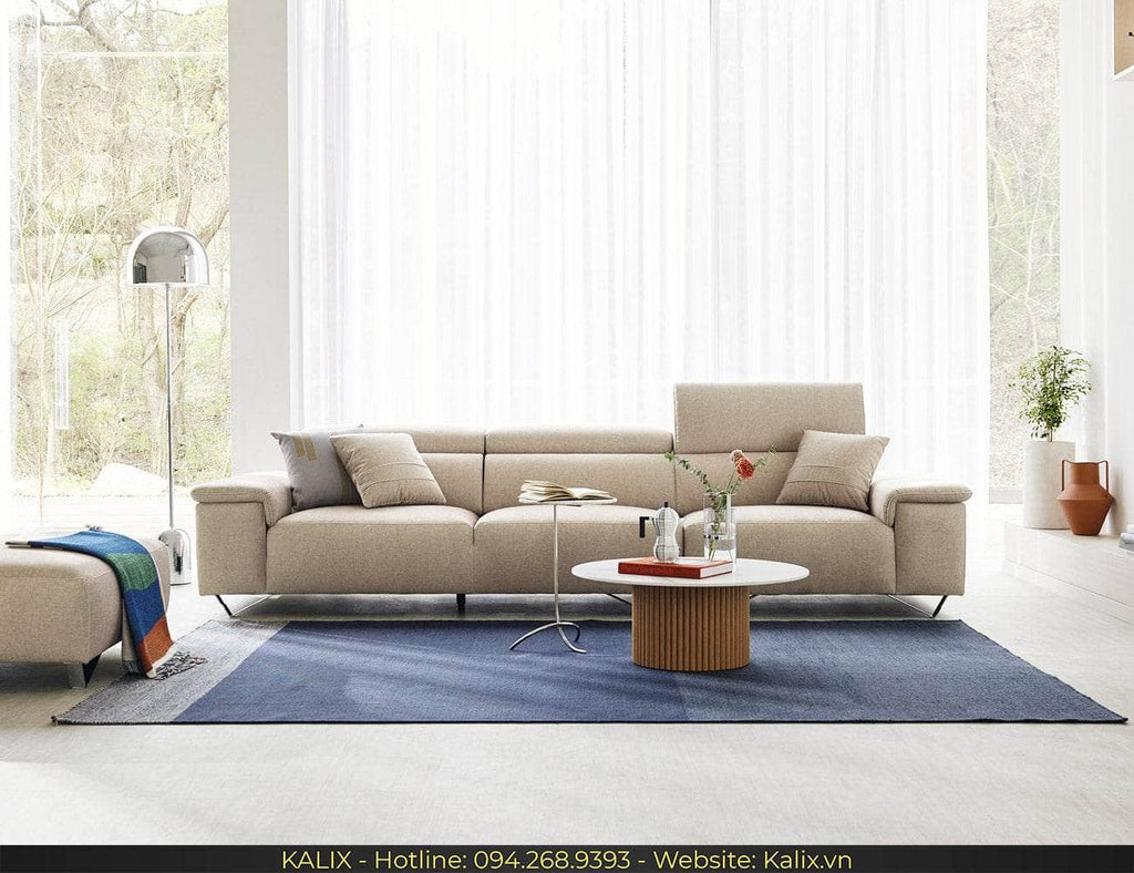 Sofa LAMICK - Sofa văng nỉ 3 chỗ tựa gật gù KALIX