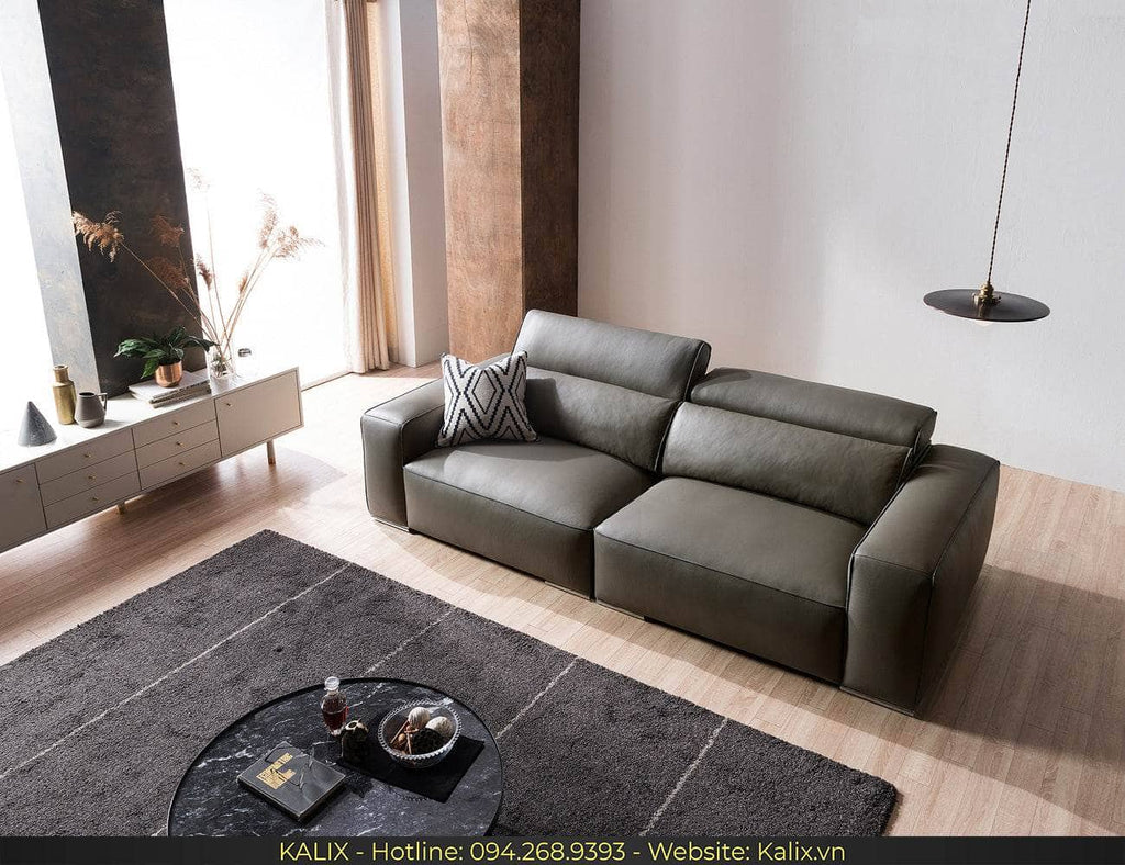 Sofa LEBOSS - Sofa văng da 2 chỗ tựa gật gù KALIX