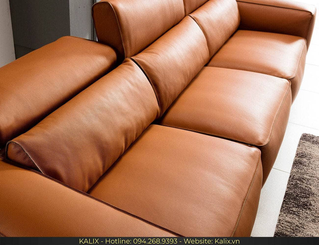 Sofa LEBOSS - Sofa văng da 3 chỗ tựa gật gù KALIX