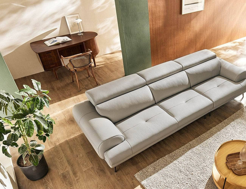 Sofa LEYTON - Sofa văng da 3 chỗ tựa gật gù KALIX