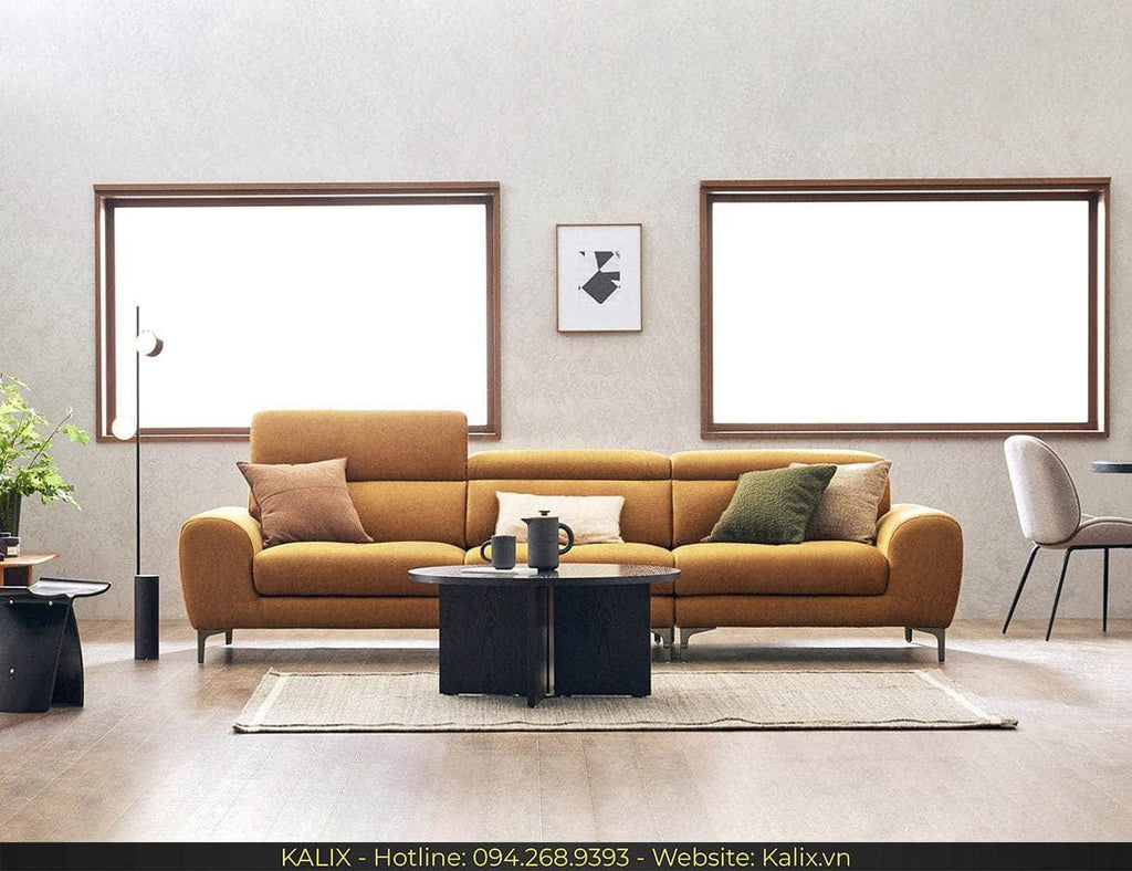 Sofa LOTTEPIE - Sofa văng nỉ 3 chỗ tựa gật gù KALIX