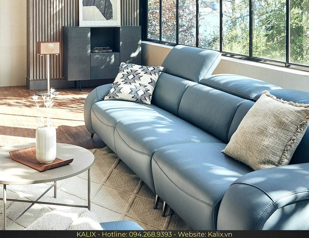 Sofa LOVIC - Sofa văng da 3 chỗ tựa gật gù KALIX