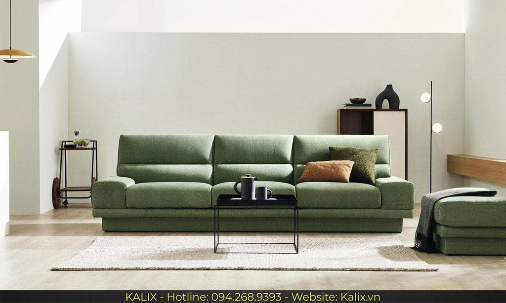 Sofa MELINA - Sofa văng nỉ 3 chỗ tựa liền KALIX
