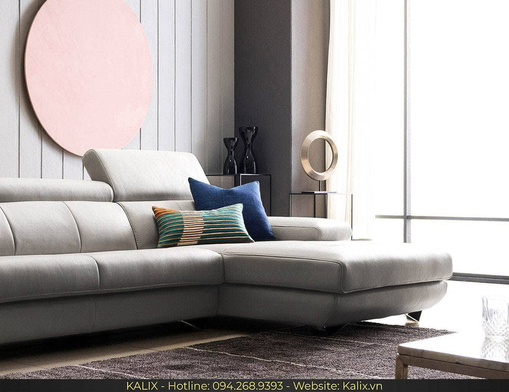 Sofa ORSINO - Sofa góc da 3 chỗ tựa gật gù KALIX