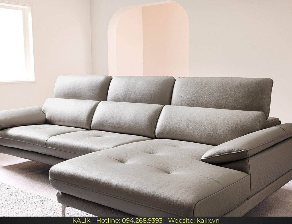 Sofa ROSA - Sofa góc da 3 chỗ tựa gật gù KALIX