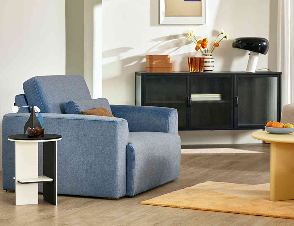 Sofa đơn nỉ sang trọng và tinh tế RIVIA BLUE 8