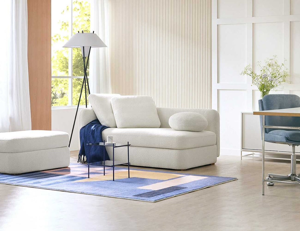 Sofa đơn nỉ trắng trẻ trung và hiện đại ELEGANT 2