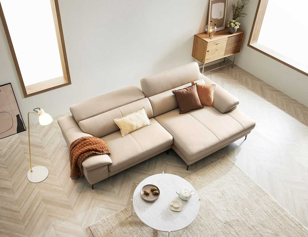 Sofa góc da 2 chỗ tựa gật gù LAUREN - 02