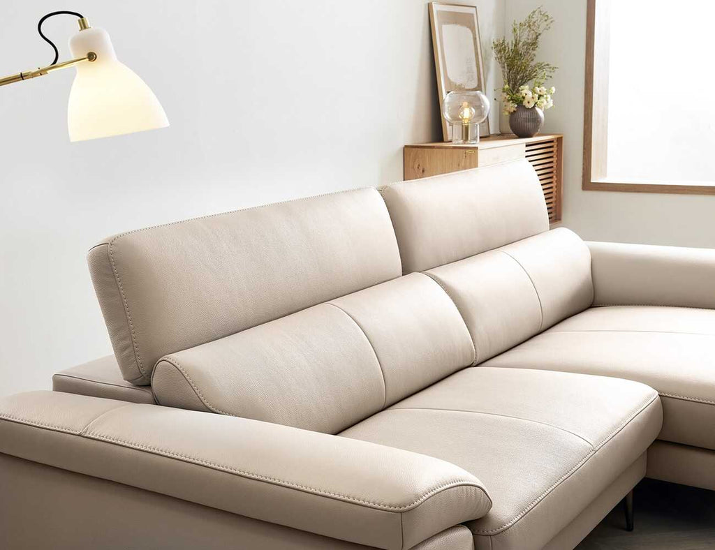 Sofa góc da 2 chỗ tựa gật gù LAUREN - 03